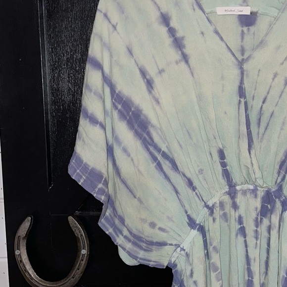 Mustard Seed Tie-Dye Loose Lightweight Beachy Boho V-Neck Romper Sz S - Picture 2 of 10